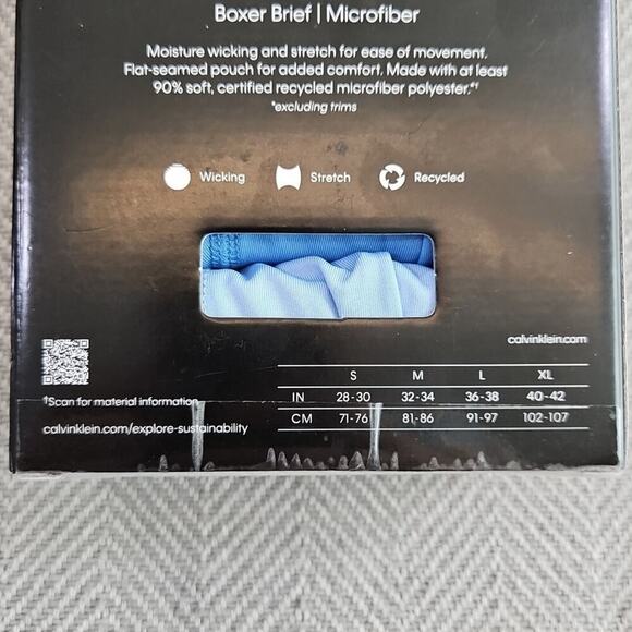 Calvin Klein Boxer Briefs 4 (Four) Pack Men's Size Medium 32-34 Blue Microfiber - Picture 3 of 10